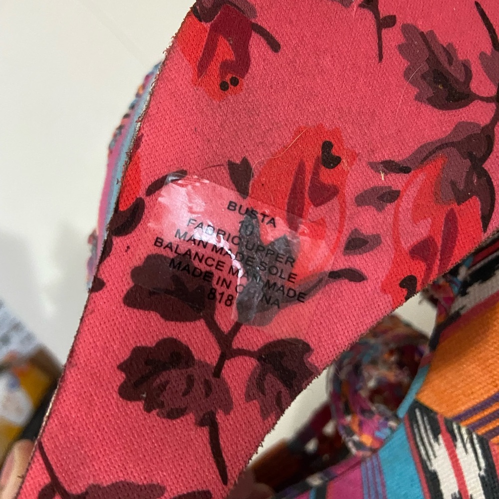 Betsey Johnson busta espadrille wedge heel sandals colorful 10 - Picture 8 of 11